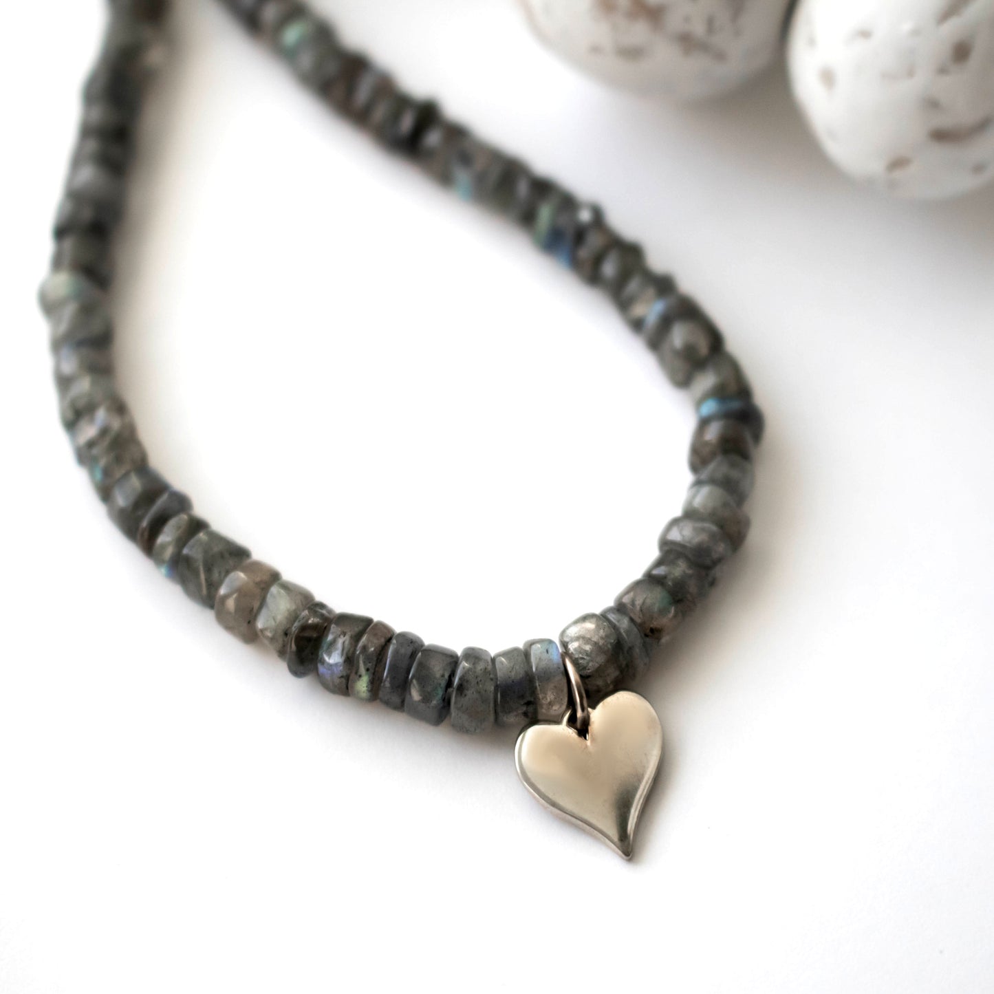 Elegant Labradorite Heart Necklace-Womens-LittleGreenRoomJewelry-LittleGreenRoomJewelry