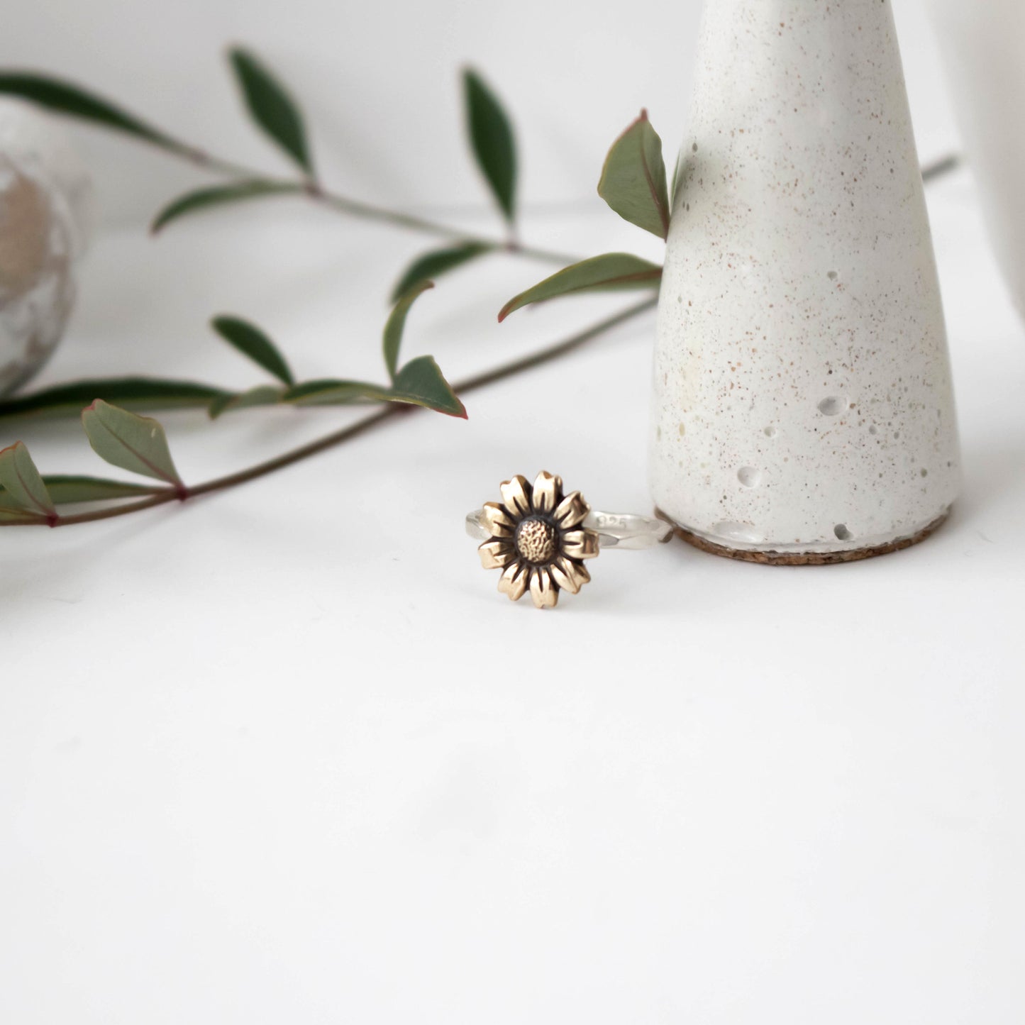 Modern Sunflower Ring-LittleGreenRoomJewelry-LittleGreenRoomJewelry