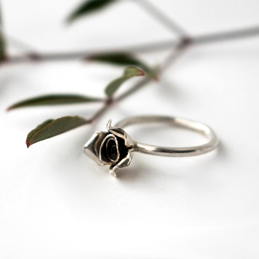 Sterling Silver Rose Ring-Womens-LittleGreenRoomJewelry-LittleGreenRoomJewelry