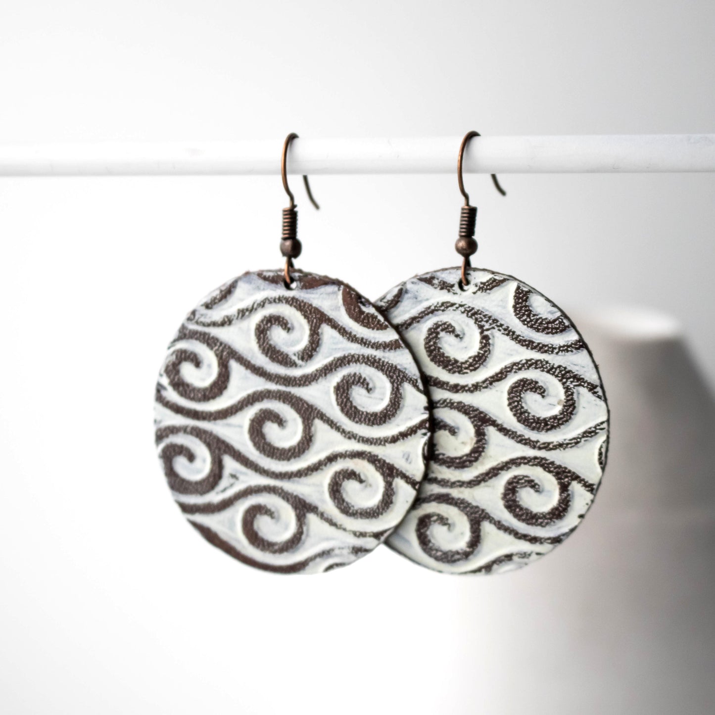 Beach Waves Leather Earrings-Womens-LittleGreenRoomJewelry-LittleGreenRoomJewelry