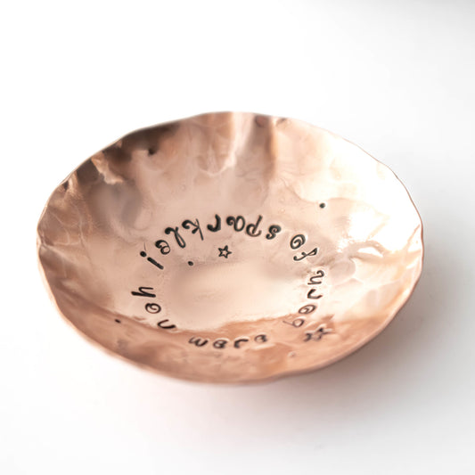 You Were Born To Sparkle Copper Ring Dish-accessories-LittleGreenRoomJewelry-LittleGreenRoomJewelry
