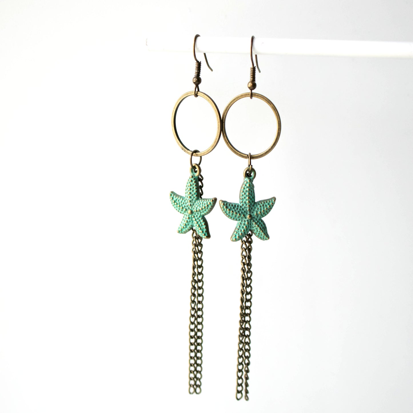 Painted Star Fish Earrings-Womens-LittleGreenRoomJewelry-LittleGreenRoomJewelry