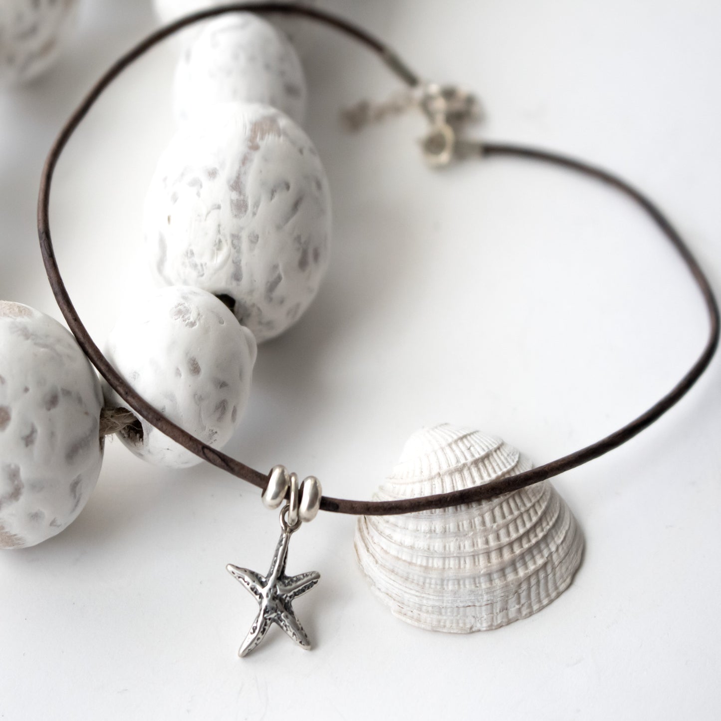 Little Sterling Starfish Ankle Bracelet-Womens-LittleGreenRoomJewelry-LittleGreenRoomJewelry