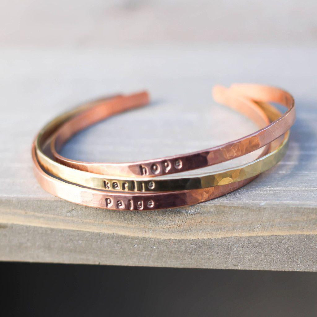 Custom Hammered Cuff Bracelets-Womens-LittleGreenRoomJewelry-LittleGreenRoomJewelry