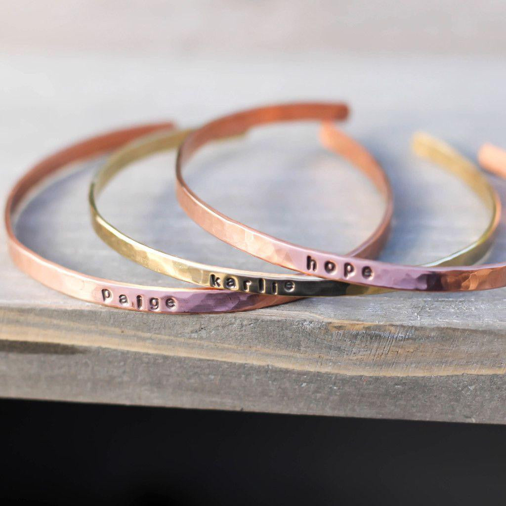 Custom Hammered Cuff Bracelets-Womens-LittleGreenRoomJewelry-LittleGreenRoomJewelry