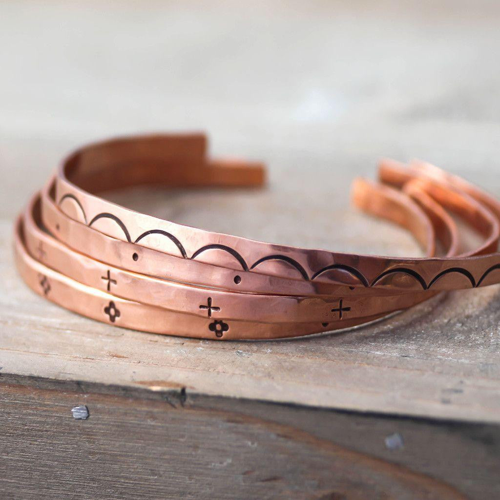 Boho Copper Cuff Bracelet-Womens-LittleGreenRoomJewelry-LittleGreenRoomJewelry