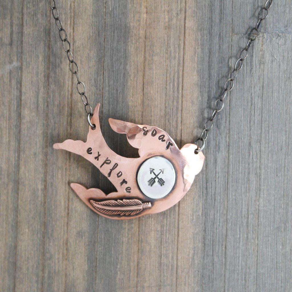 Copper Sparrow Necklace- Journey Necklace-Womens-LittleGreenRoomJewelry-LittleGreenRoomJewelry