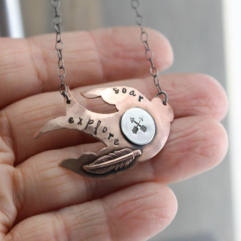 Copper Sparrow Necklace- Journey Necklace-Womens-LittleGreenRoomJewelry-LittleGreenRoomJewelry