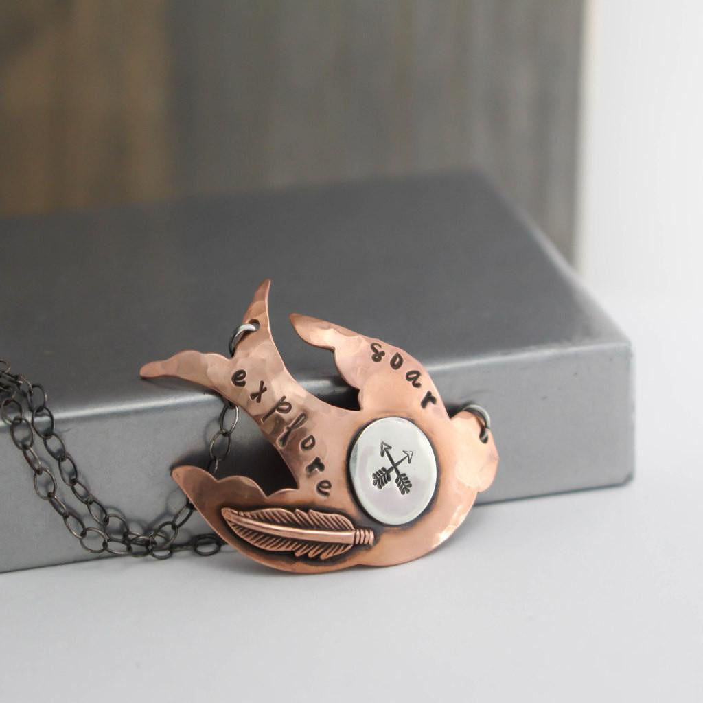 Copper Sparrow Necklace- Journey Necklace-Womens-LittleGreenRoomJewelry-LittleGreenRoomJewelry
