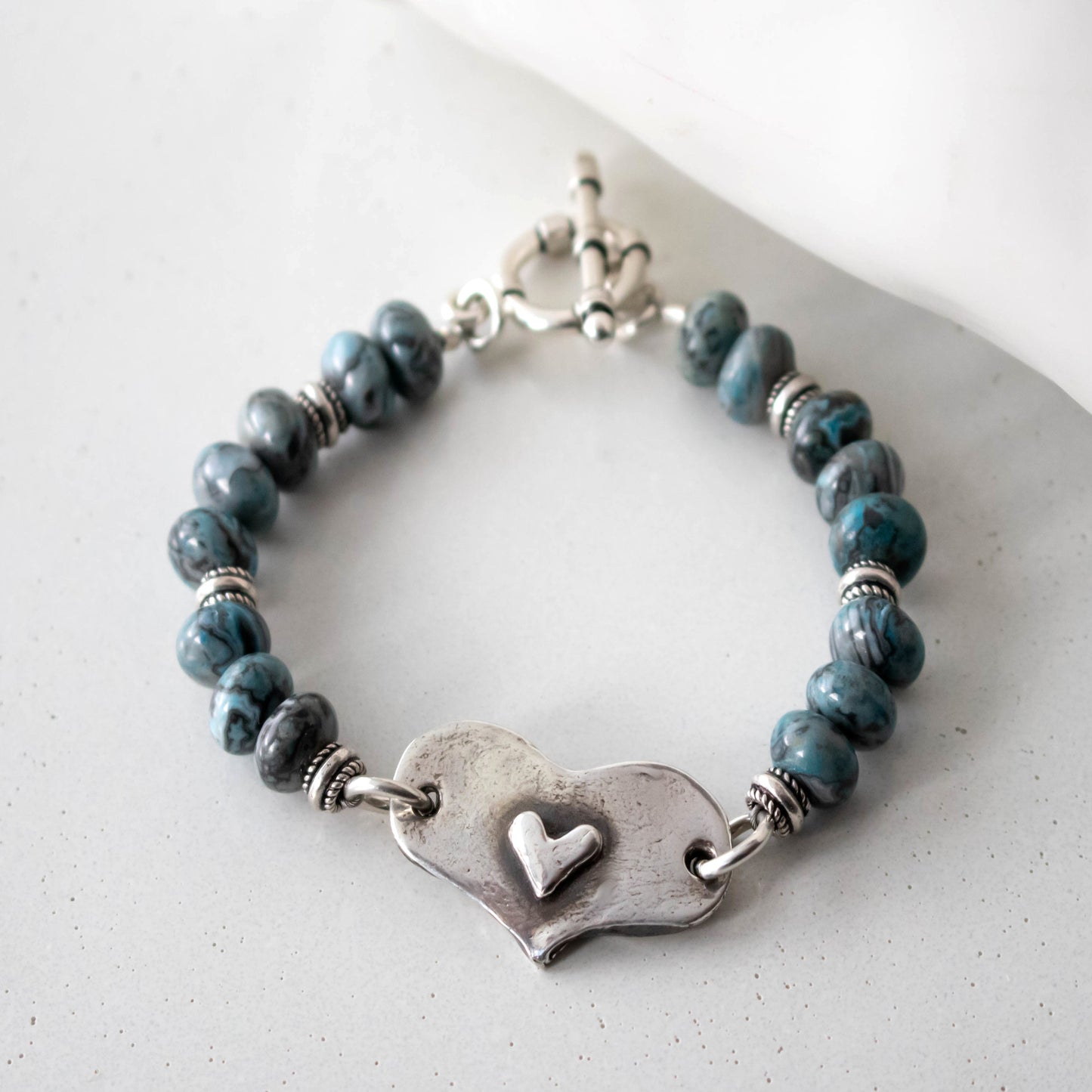 Gemstone Heart Bracelet-Womens Rustic-LittleGreenRoomJewelry-LittleGreenRoomJewelry