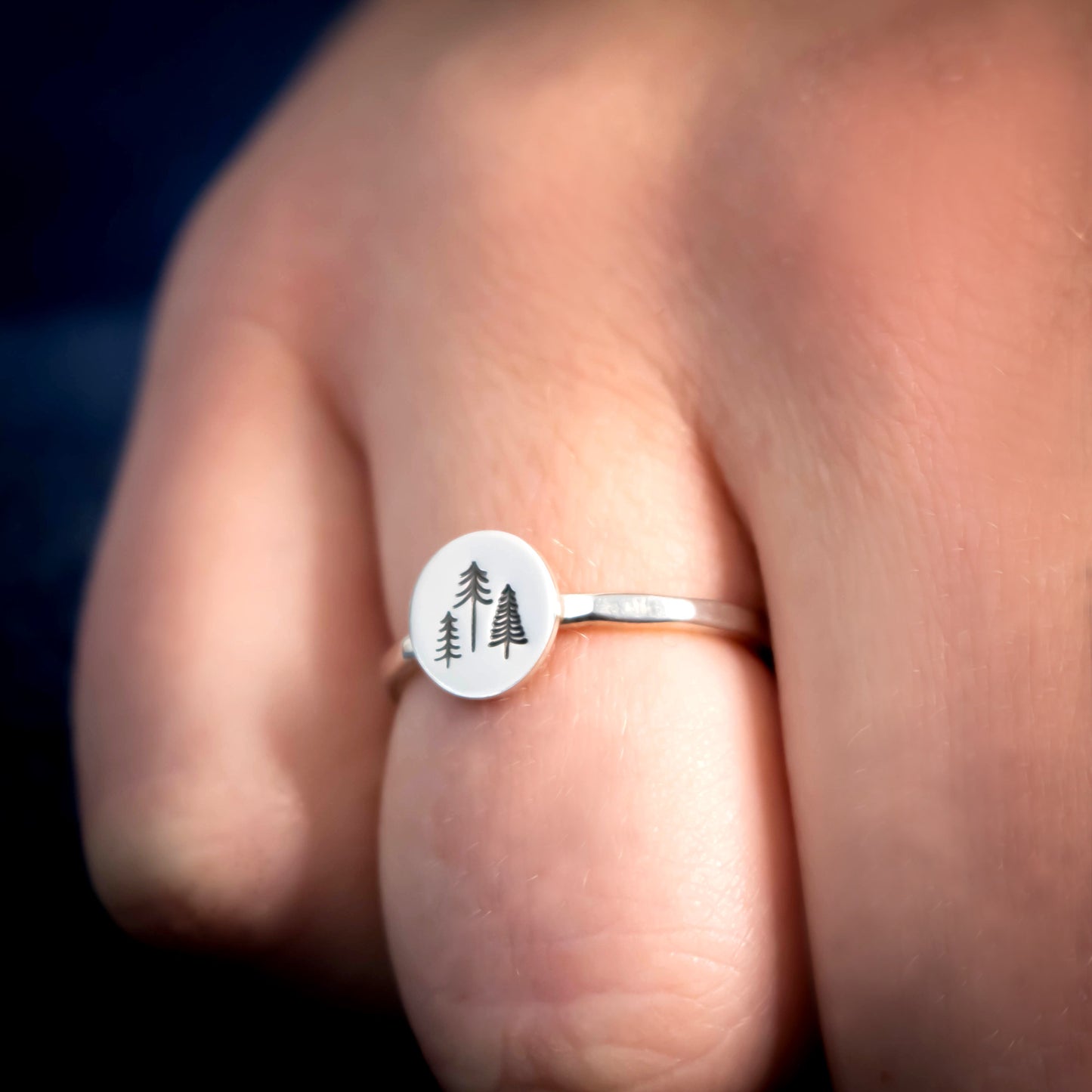 Sterling Tiny Tree Stacking Ring-Womens-LittleGreenRoomJewelry-LittleGreenRoomJewelry
