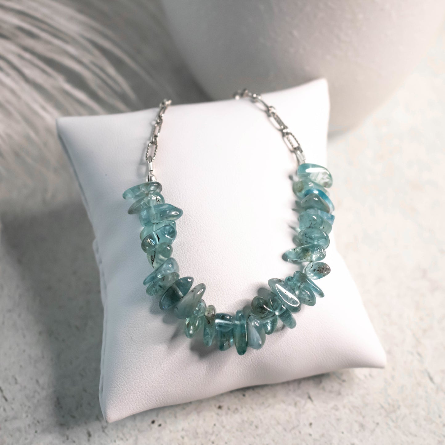 Sterling Silver Apatite Necklace-Womens-LittleGreenRoomJewelry-LittleGreenRoomJewelry