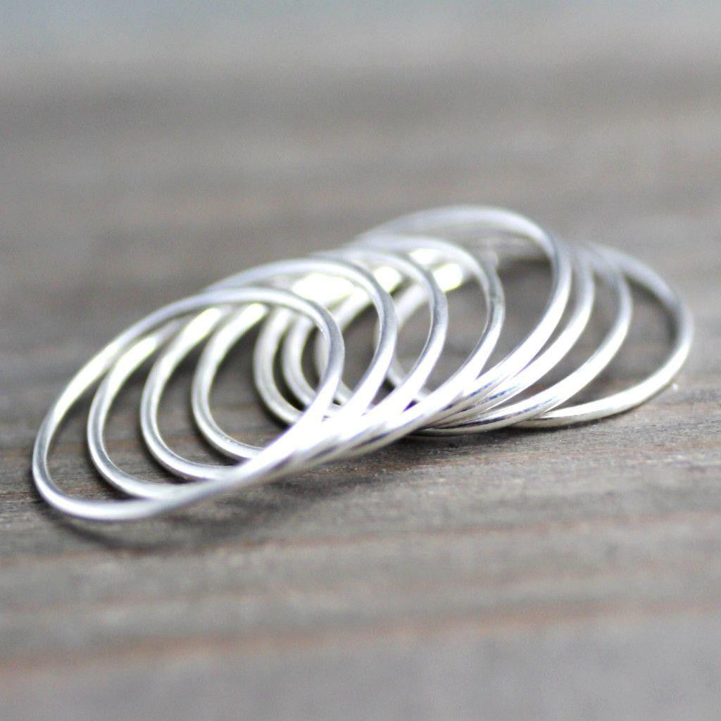 Sterling Silver Midi Rings- Silver Stacking Ring-Choice Of 1 Ring-womens-LittleGreenRoomJewelry-LittleGreenRoomJewelry