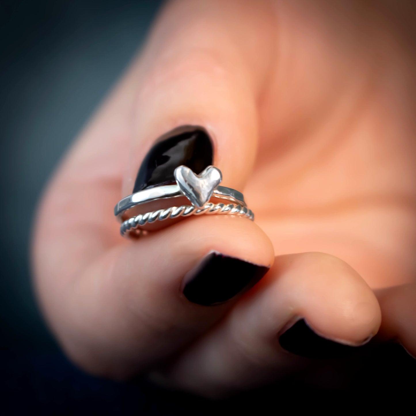 Untamed Heart Stacking Ring Set-Womens-LittleGreenRoomJewelry-LittleGreenRoomJewelry