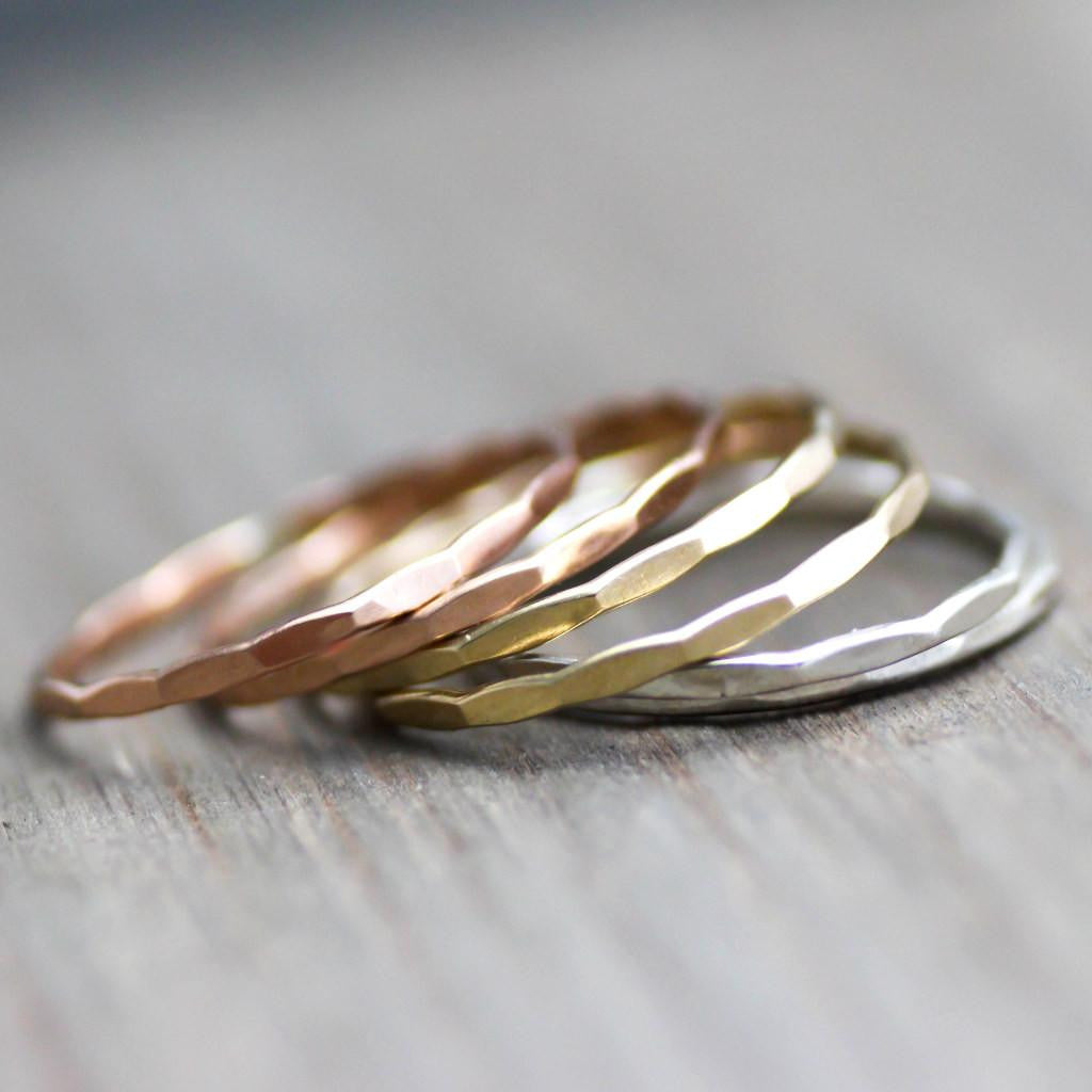 Custom Stack Rings - Gold Stack Rings - Sterling Silver Stacking Rings-Womens-LittleGreenRoomJewelry-LittleGreenRoomJewelry