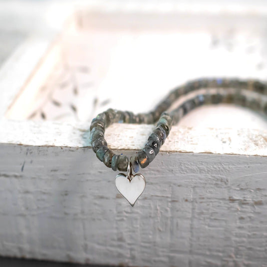 Elegant Labradorite Heart Necklace-Womens-LittleGreenRoomJewelry-LittleGreenRoomJewelry