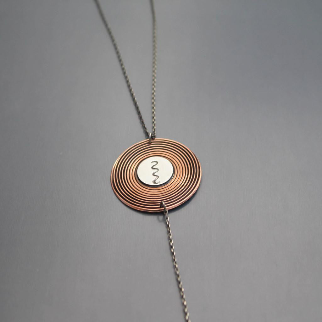 Copper Spiral Bolo Necklace-Womens-LittleGreenRoomJewelry-LittleGreenRoomJewelry