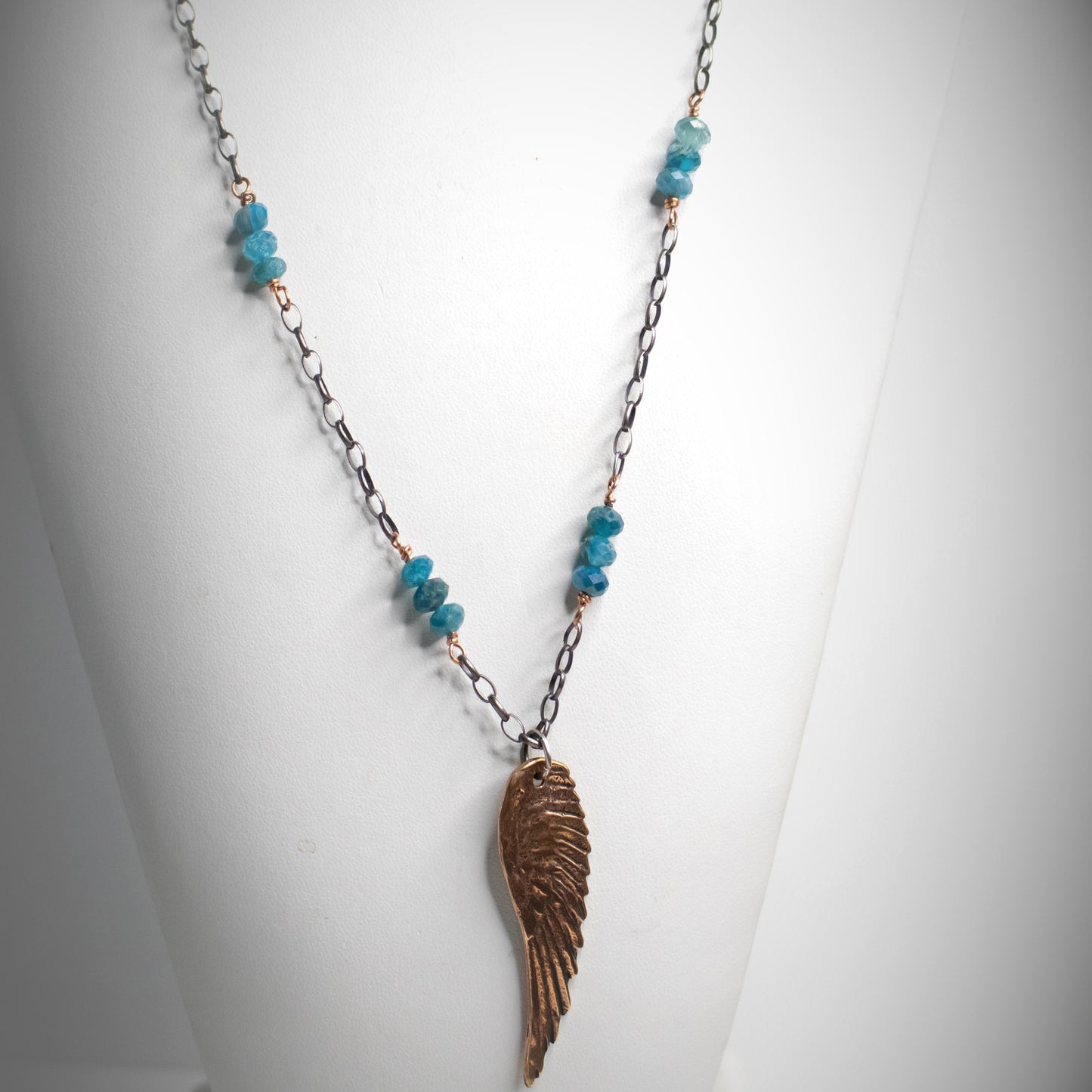 Angel Wing Faceted Apatite Necklace-Womens-LittleGreenRoomJewelry-LittleGreenRoomJewelry
