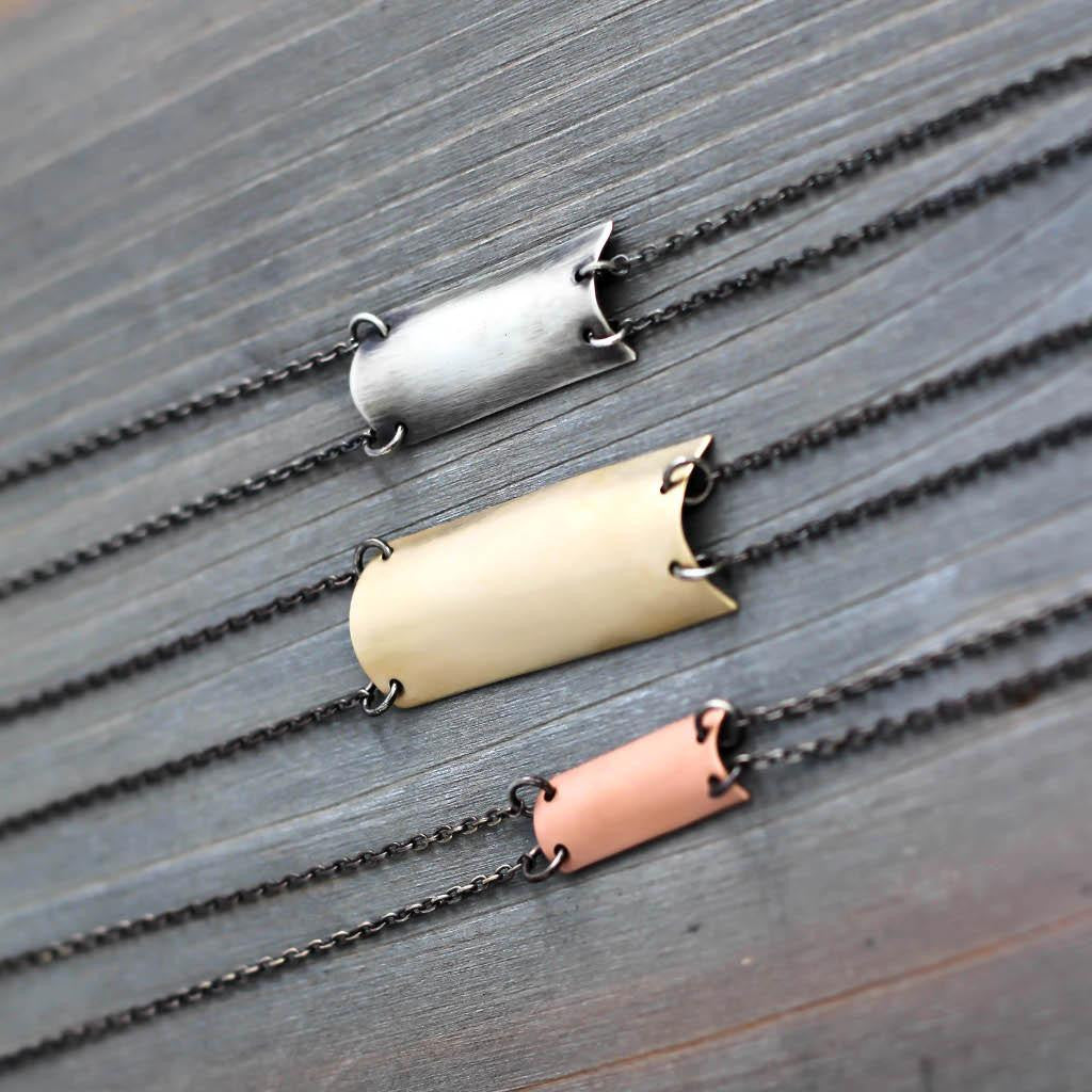 Urban Metal Bolo Necklace - Sterling Silver Bolo Necklace-Womens-LittleGreenRoomJewelry-LittleGreenRoomJewelry