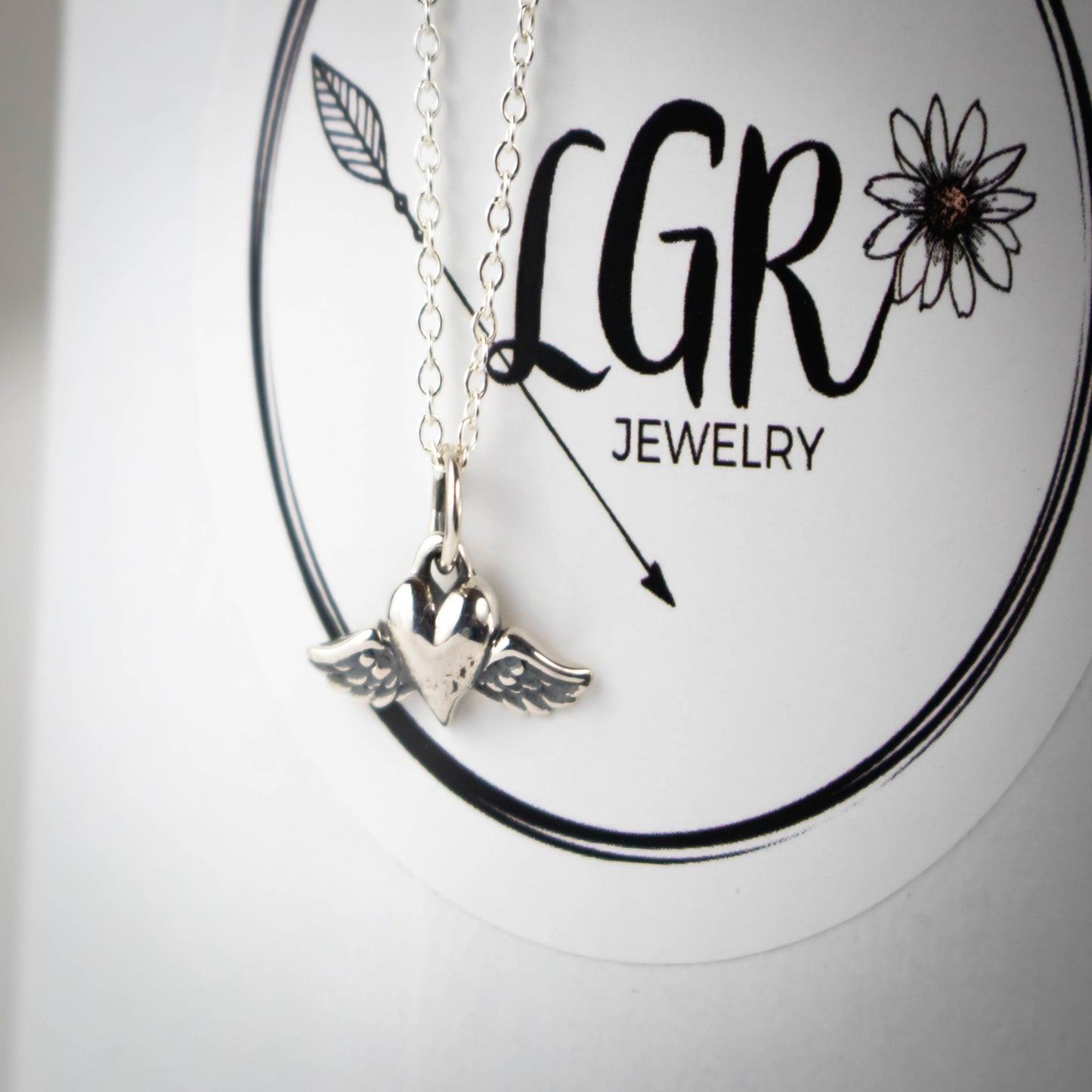 Heart With Wings Necklace-Womens-LittleGreenRoomJewelry-LittleGreenRoomJewelry