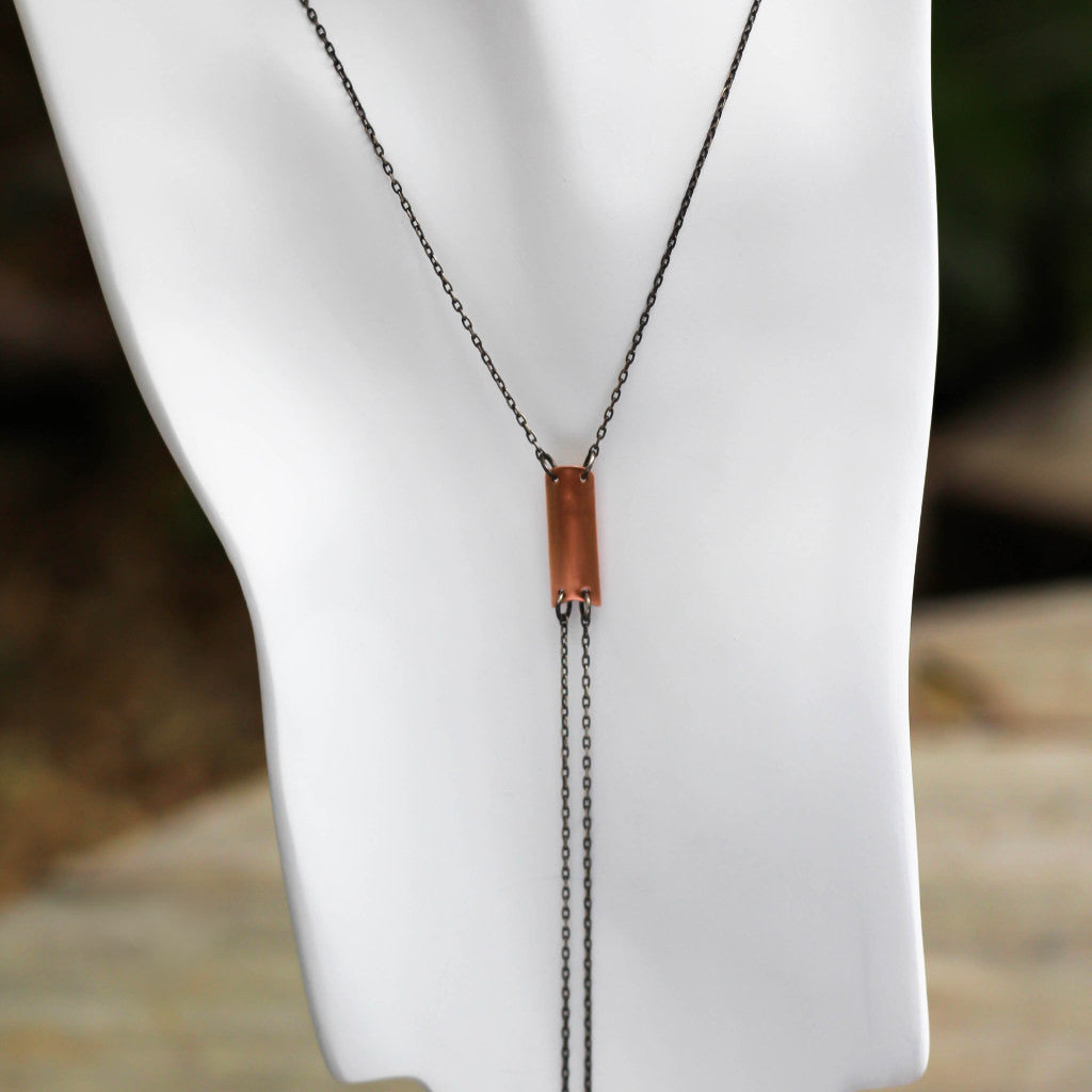 Urban Metal Bolo Necklace - Sterling Silver Bolo Necklace-Womens-LittleGreenRoomJewelry-LittleGreenRoomJewelry