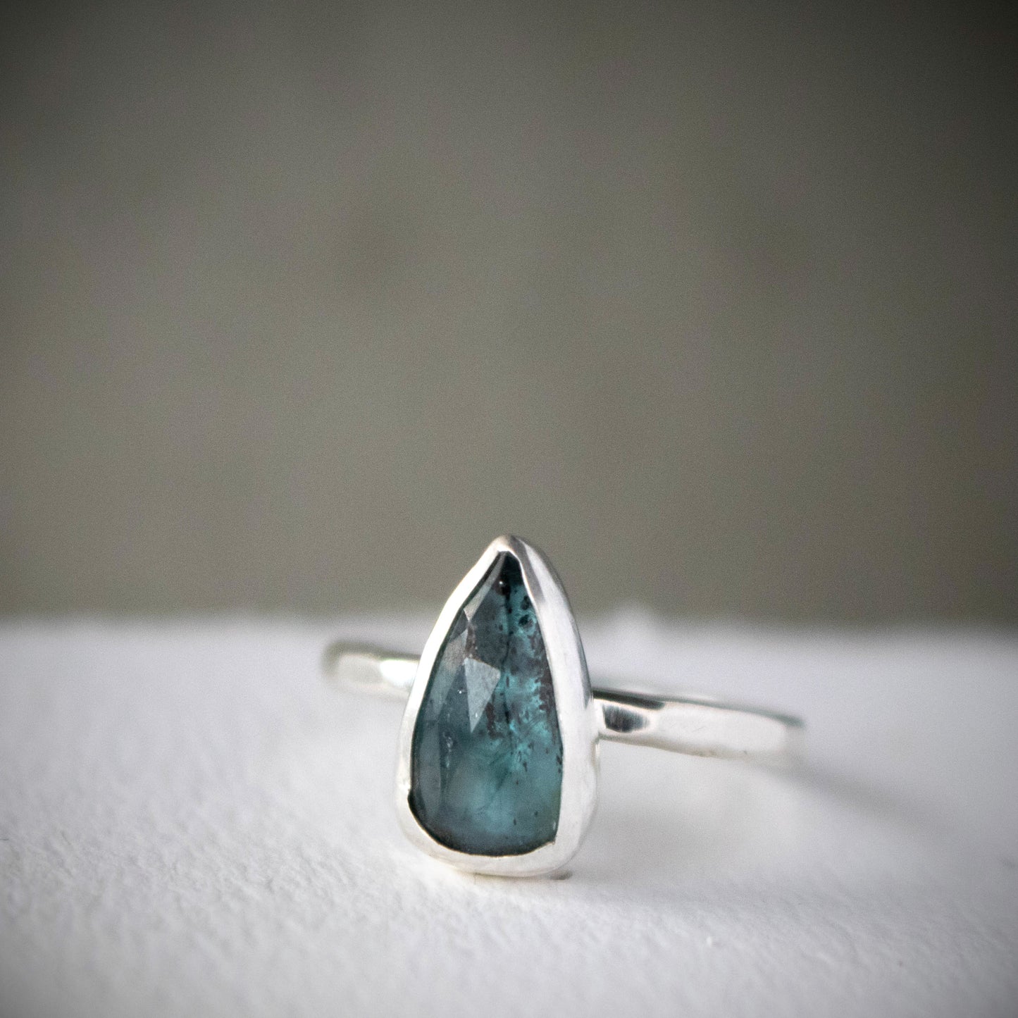 Size 6.5 Faceted Teal Kyanite Gemstone Ring-Womens-LittleGreenRoomJewelry-LittleGreenRoomJewelry