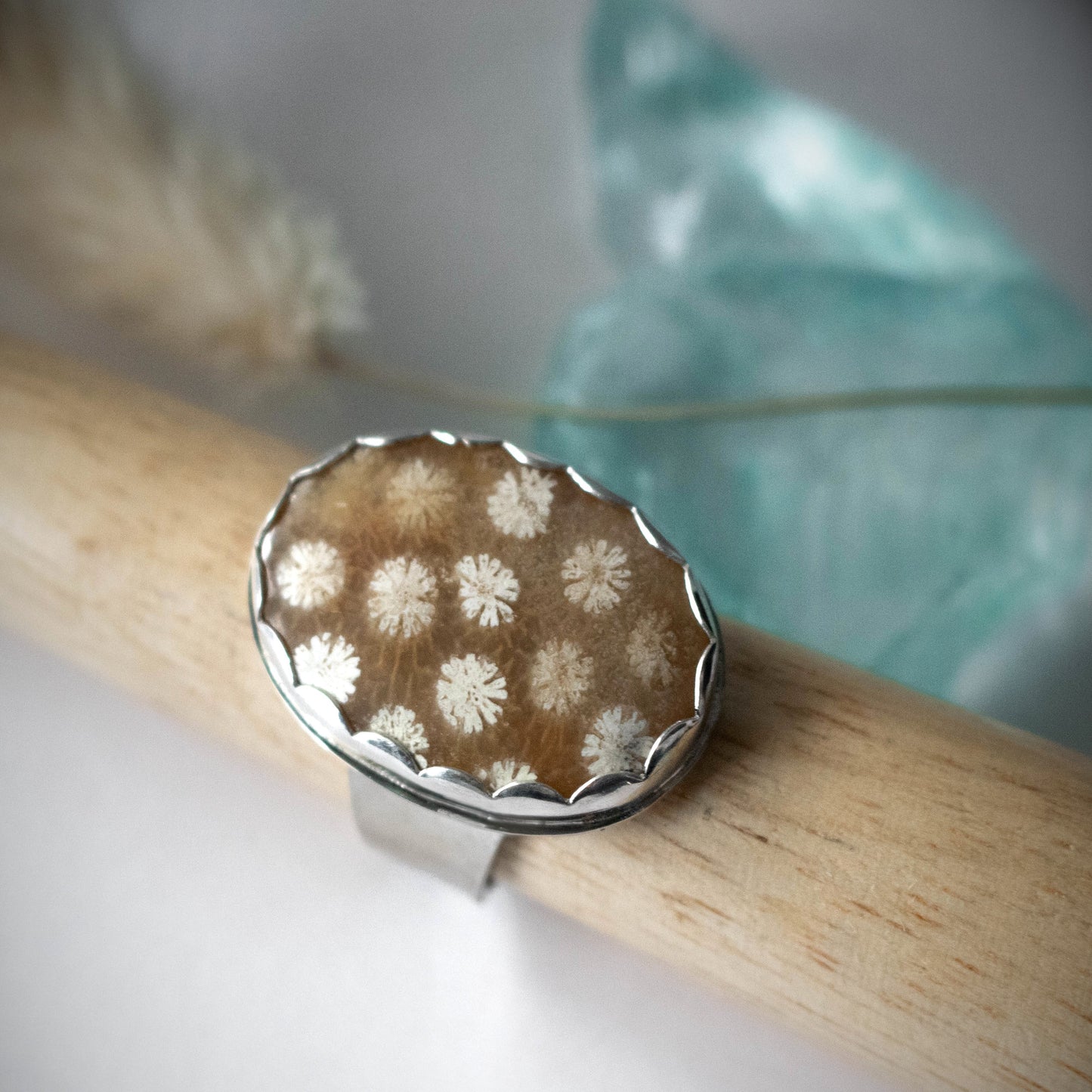 Fossil Coral Ring-Womens-LittleGreenRoomJewelry-LittleGreenRoomJewelry