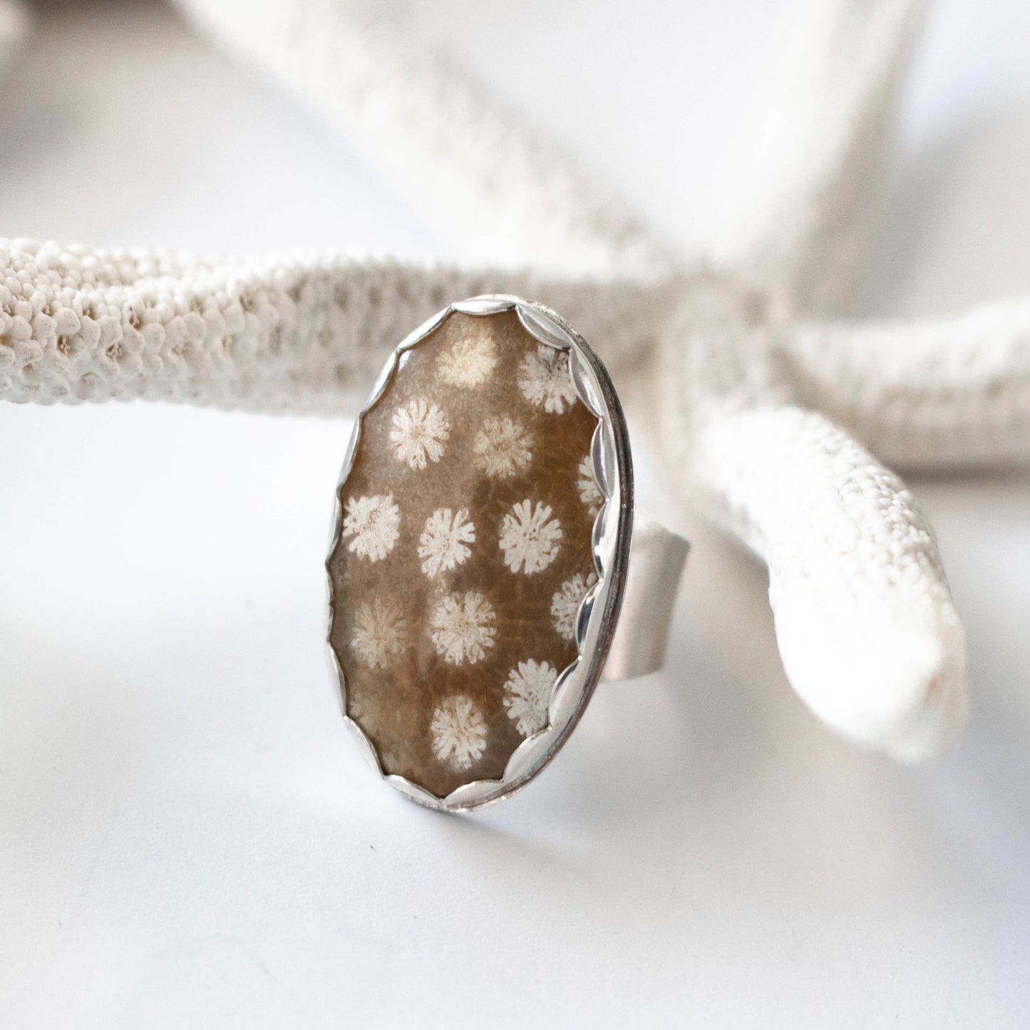 Fossil Coral Ring-Womens-LittleGreenRoomJewelry-LittleGreenRoomJewelry