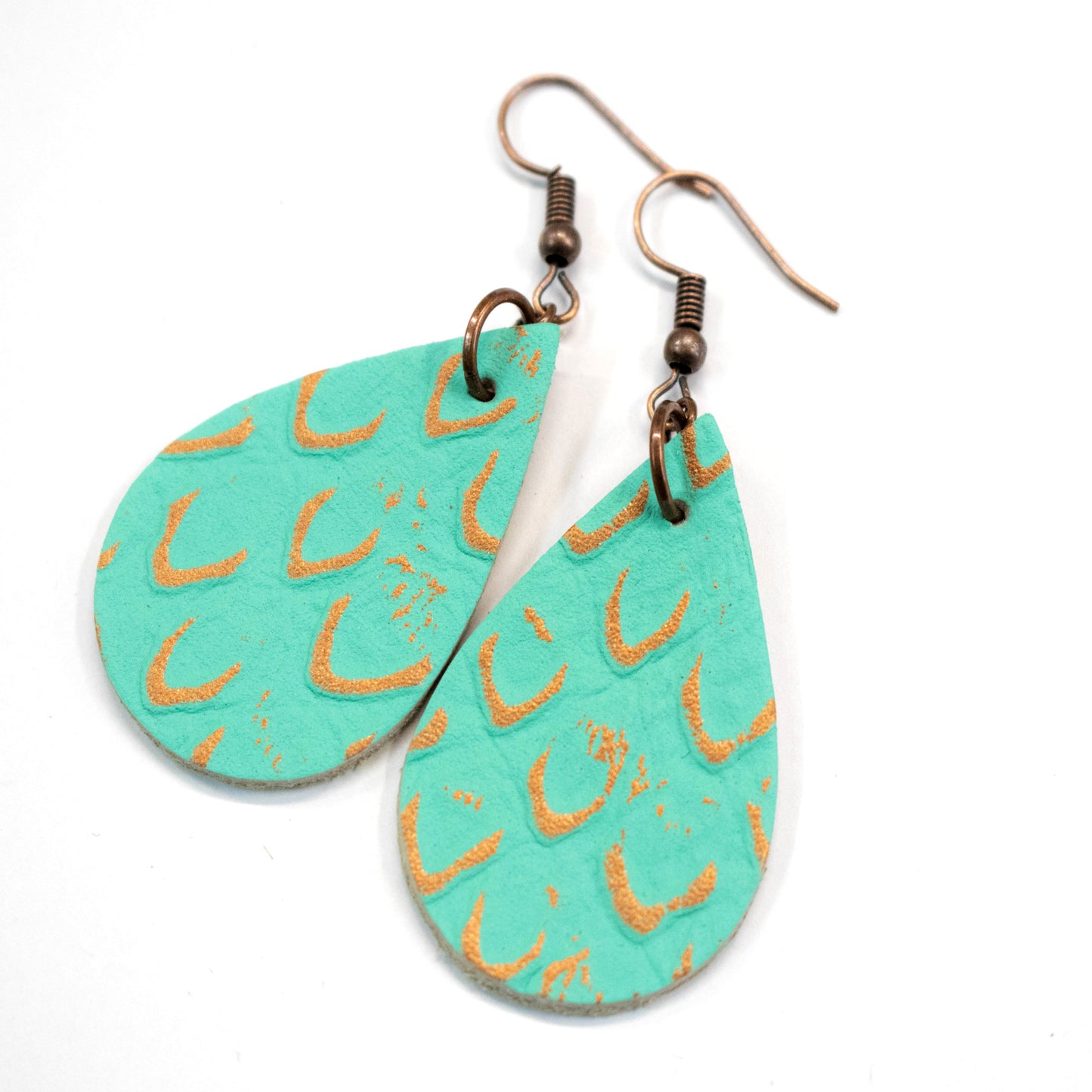 Mermaid Leather Earrings-Womens-LittleGreenRoomJewelry-LittleGreenRoomJewelry