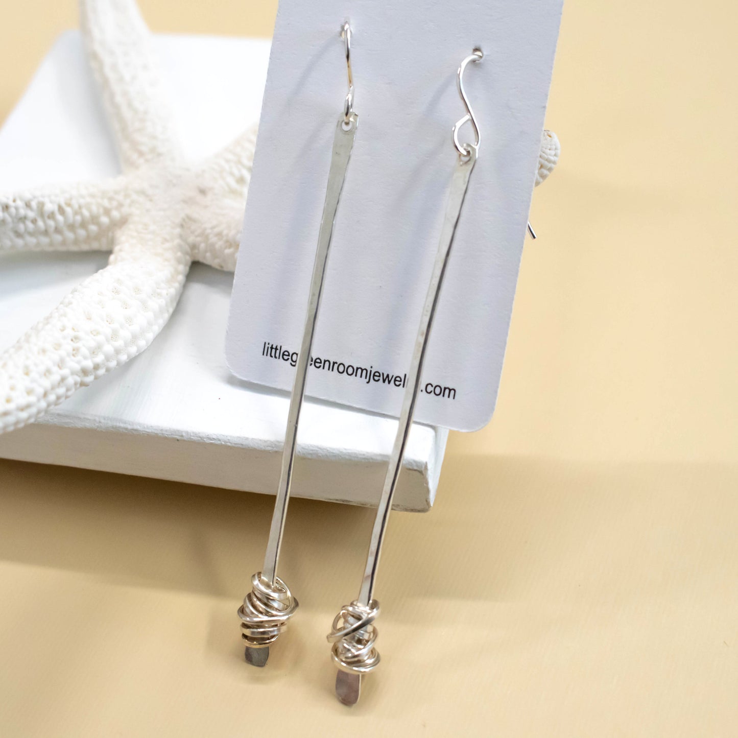Sterling Wire Wrapped Stix Earrings-Womens-LittleGreenRoomJewelry-LittleGreenRoomJewelry