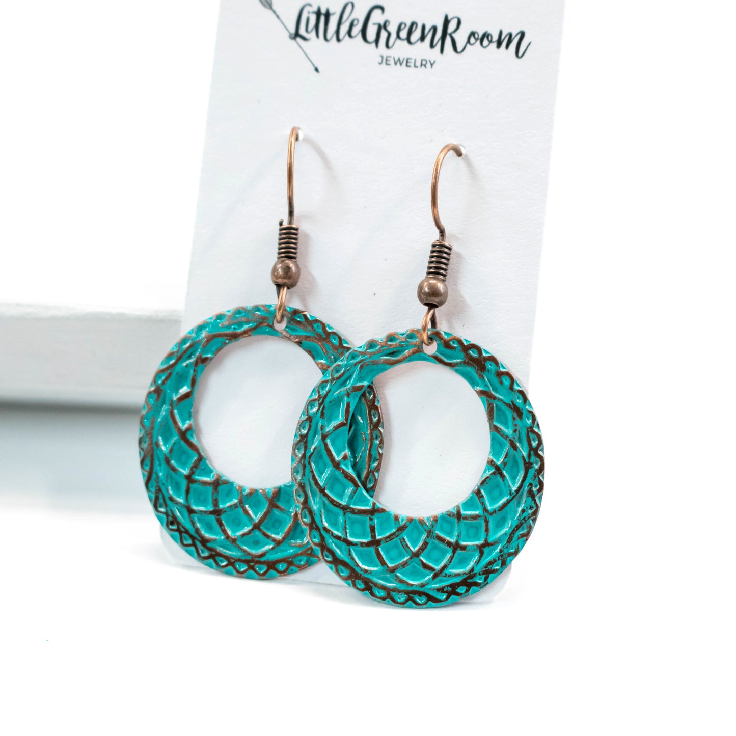 At The Beach Babe Turquoise Hoop Earrings-Womens-LittleGreenRoomJewelry-LittleGreenRoomJewelry