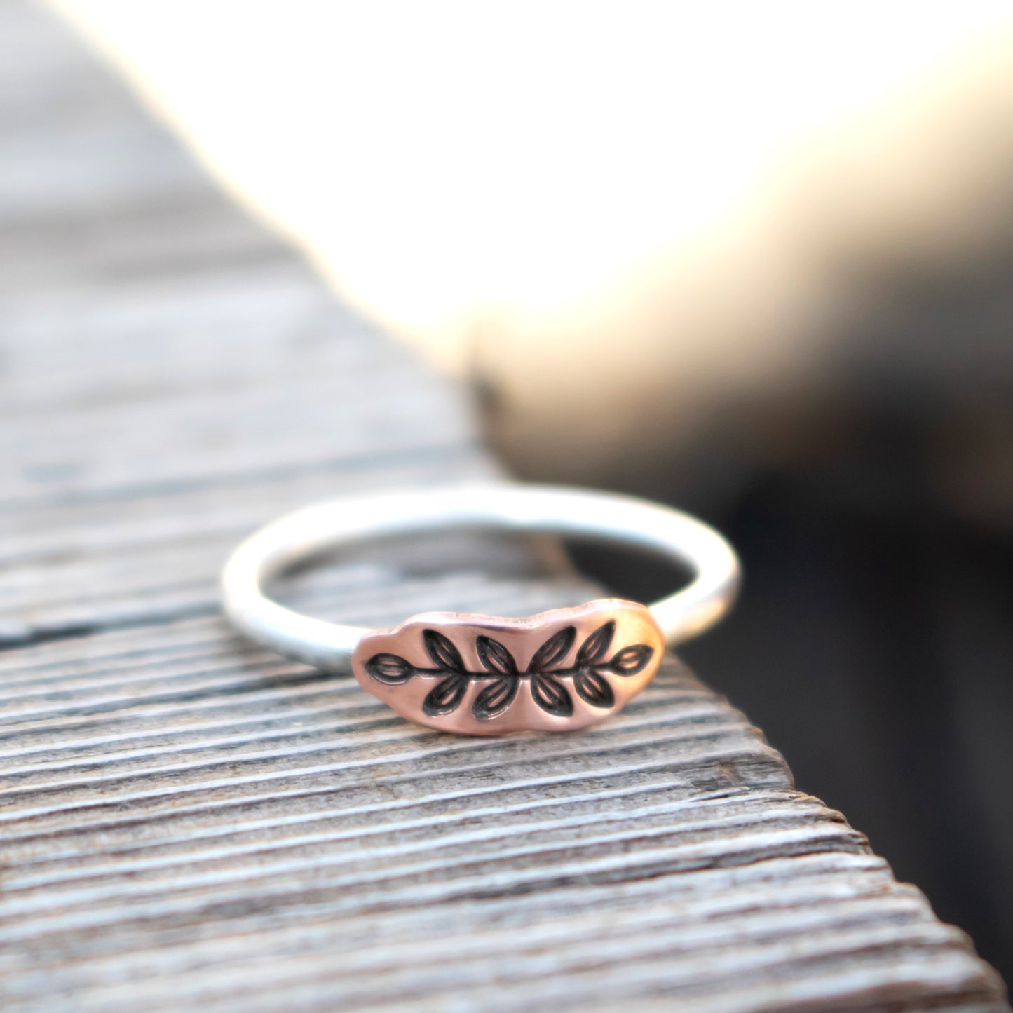 Copper Leaf Stacking Ring-Womens-LittleGreenRoomJewelry-LittleGreenRoomJewelry