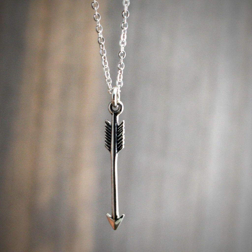 Silver Shooting Arrow Necklace- Hipster Arrow Necklace-Womens-LittleGreenRoomJewelry-LittleGreenRoomJewelry