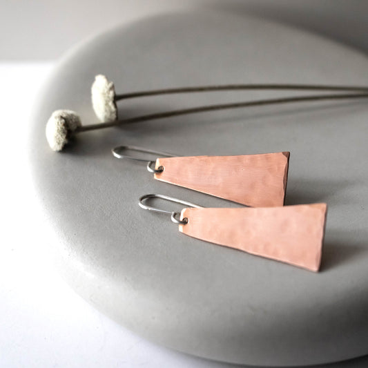 Modern Brushed Copper Earrings-Womens-LittleGreenRoomJewelry-LittleGreenRoomJewelry