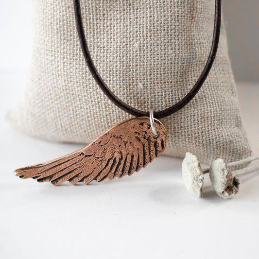 Copper Angle Wing Necklace-Womens-LittleGreenRoomJewelry-LittleGreenRoomJewelry