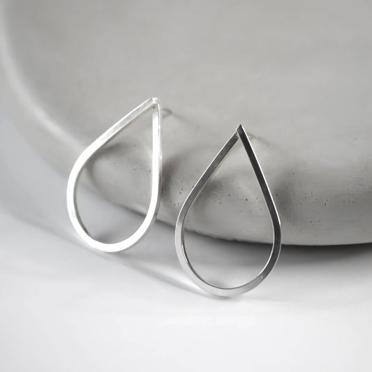 Sterling Teardrop Hoop Earrings-Womens-LittleGreenRoomJewelry-LittleGreenRoomJewelry