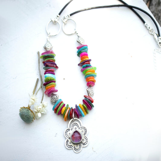 Summer Punch Aurora Opal Necklace