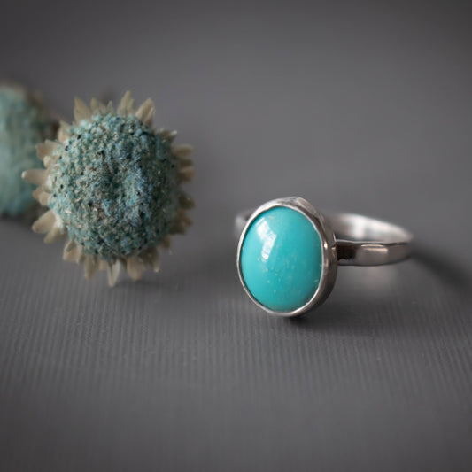 Kingman Turquoise Stacking Ring-Womens-LittleGreenRoomJewelry-LittleGreenRoomJewelry