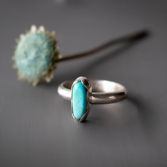 South Hill Oval Blue Turquoise Ring-Womens-LittleGreenRoomJewelry-LittleGreenRoomJewelry