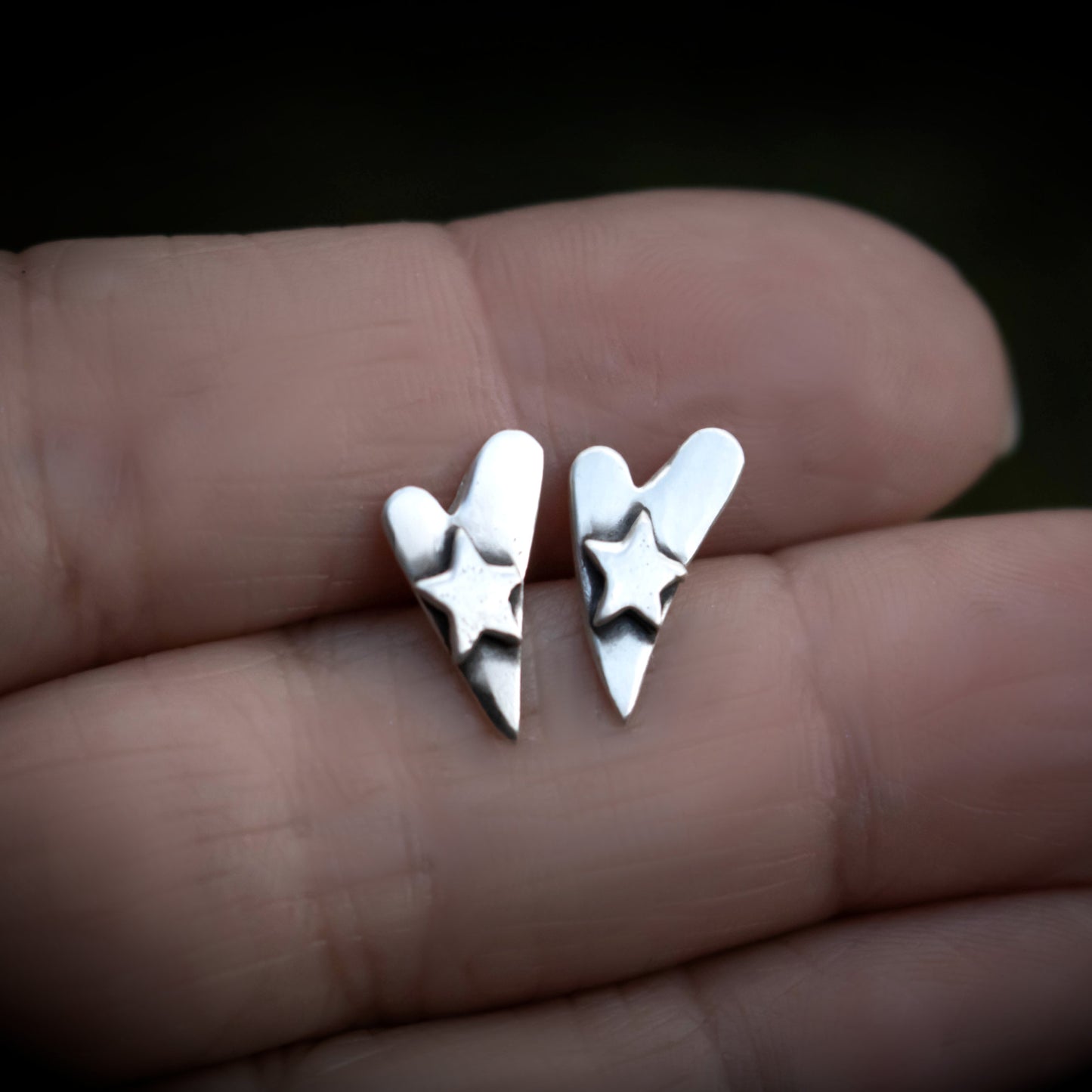 Wild Heart Sterling Stud Earrings-Womens-LittleGreenRoomJewelry-LittleGreenRoomJewelry