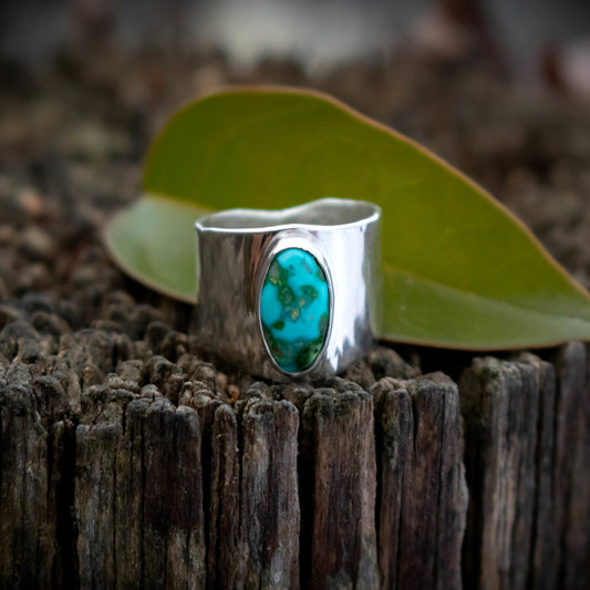 Sonoran Gold Turquoise Sterling Silver Statement Ring-Womens-LittleGreenRoomJewelry-LittleGreenRoomJewelry