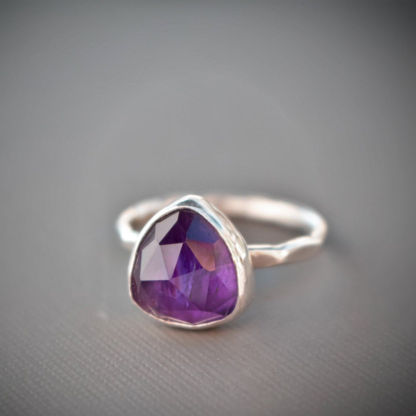 Purple Faceted Amethyst Birthstone Ring-Womens-LittleGreenRoomJewelry-LittleGreenRoomJewelry