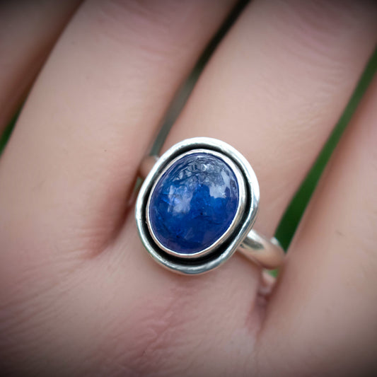 Violet Skies Sterling Silver Tanzanite Ring Size 8-Womens-LittleGreenRoomJewelry-LittleGreenRoomJewelry