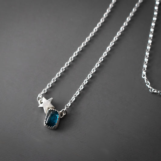 Blue Kyanite Star Necklace-Womens-LittleGreenRoomJewelry-LittleGreenRoomJewelry