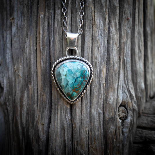 Ocean Waters Shattuckite Chrysocolla Necklace-Womens-LittleGreenRoomJewelry-LittleGreenRoomJewelry