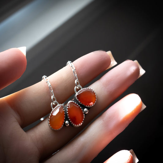 Carnelian Flower Petal Necklace-Womens-LittleGreenRoomJewelry-LittleGreenRoomJewelry