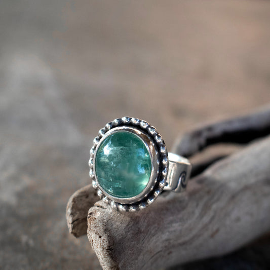 Ocean Waves Paraiba Kyanite Ring-Womens-LittleGreenRoomJewelry-LittleGreenRoomJewelry