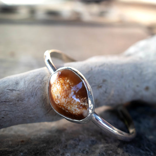 Sterling Silver Sea Shell Cuff Bracelet-Womens-LittleGreenRoomJewelry-LittleGreenRoomJewelry