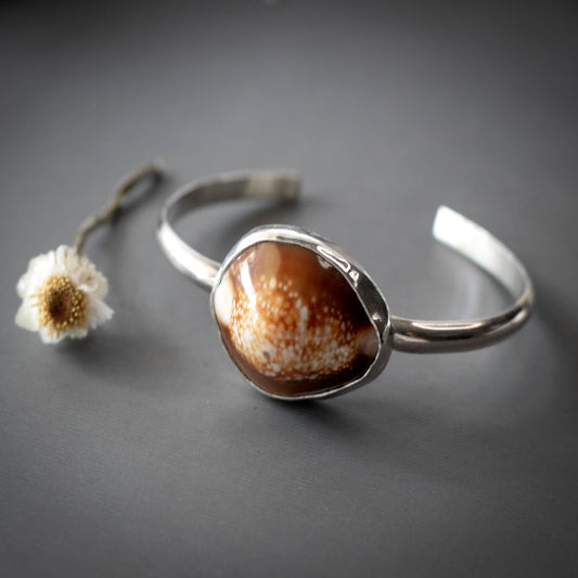 Sterling Silver Sea Shell Cuff Bracelet-Womens-LittleGreenRoomJewelry-LittleGreenRoomJewelry