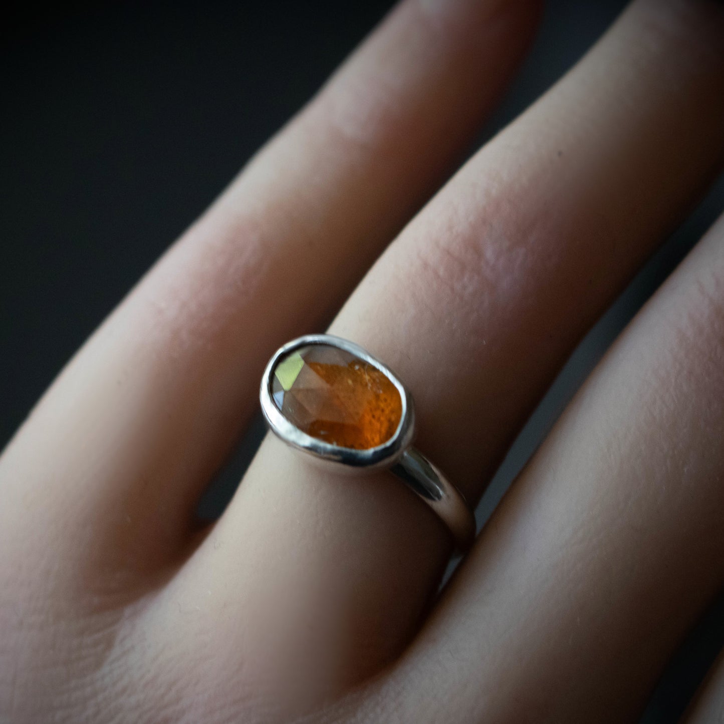 Size 6 Orange Kyanite Sterling Silver Ring-Womens-LittleGreenRoomJewelry-LittleGreenRoomJewelry